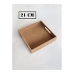 Ahşap Ham Mdf, Boyanabilir Kare Tepsi 21 Cm, kahve tepsisi, sunum tepsisi