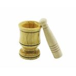 Ahşap Havan Seti Sarımsak Dövme, Küçük Boy Doğal Ahşap Malzeme, 6cm Çap 8.8cm Yükseklik, Filelik Ambalajlı