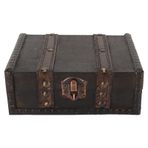 Ahşap Hazine Sandığı, 6.1 X 4.7 X 2.4 inç Mücevher Kutusu Hazine Kutusu Antik Mücevher Kutusu Vintage Mücevher Kutusu Mücevher Kolye Için Kilitli