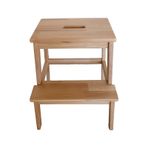 Ahşap İki Basamaklı Mutfak/Banyo/Balkon Çok Amaçlı Dayanıklı Tabure