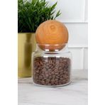 Ahşap Kapaklı Cam Baharatlık Kavanoz, 300 ml