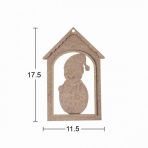 Ahşap Kardan Adam Yılbaşı Süsü 17,5x11,5cm F829