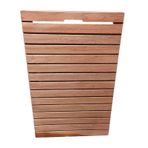 Ahşap Kare Duş Panelleri Su Geçirmez Banyo Paspası Duş Yürüyüşü için Kaymaz Yer Karosu Platformu Boşaltması ve Temizlenmesi Kolay Büyük Boy 45 cm x 45 cm