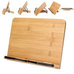 Ahşap Katlanabilir Kitap Okuma Standı - Kitap-Tablet Tutma Standı Bambu-5 Kademeli