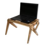 Ahşap Katlanabilir Laptop Sehpası, Portatif Dizüstü Bilgisayar Masası, Doğal Ahşap Rengi, Ayarlanabilir Yükseklik, Çalışma ve Okuma için