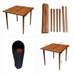 Ahsap Katlanir Rulo Masa Kamp Outdoor Bahce Arac Araba Masasi Cantali 60X57