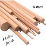 Ahşap Kavela Çıta Çubuk Kavela 1 .kalite Yivsiz 6 mm 50 cm 20 Adet