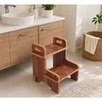 Ahşap Kaymaz Basamak Tabure – Banyo ve Lavabo Yükseltici Merdiven, 36X36X40 Cm, Mdf Melamin Kaplama - Option-1 - -50 C