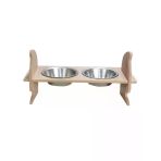 Ahşap Kedi Kafalı Mama Kabı - 2'Li Set