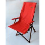 Ahşap - Kollu Katlanır Kamp Sandalyesi - Koyu Ceviz Iskelet - Kırmızı Kılıf - Kırmızı Çanta - 6456 Ecorce Tube Marron - Polyester