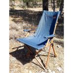 Ahşap - Kollu Katlanır Kamp Sandalyesi - Koyu Ceviz Iskelet - Mavi Kot Kılıf - Kahverengi Çanta - 6456 Ecorce Tube Marron - Polyester