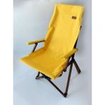 Ahşap - Kollu Katlanır Kamp Sandalyesi - Koyu Ceviz Iskelet - Sarı Kılıf - Sarı Çanta - 6456 Ecorce Tube Marron - Polyester
