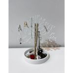 Ahşap Kolye ve Küpe Standı, 15CM x 14CM x 3mm, Şık ve Kullanışlı Aksesuar - Ahşap - Bej - Siyah