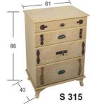 Ahşap Komodin 61x40x86cm NO:2 S-315