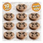 Ahşap Kulp Düğme Panda Desenli Çocuk Odası Çekmece Mutfak Mobilya Dolap Kulpu Kulbu Kulpları 10 Adet