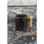 Ahşap Kulplu Seramik Mug Kupa Bardak 225Cc 1 Adet Kahverengi