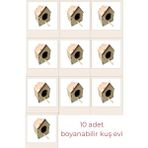 Ahşap Kuş Evi Yuvası , Hobi , Hediyelik, Boyama Ham Mdf (Etkinlik Için) 10'lu