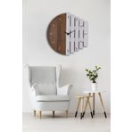 Ahşap Lazer Kesim Ceviz Duvar Saati 50 Cm - Rhythm