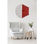 Ahşap Lazer Kesim Kırmızı Duvar Saati 50 Cm - Rhythm