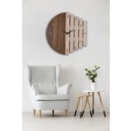 Ahşap Lazer Kesim Krem Duvar Saati 50 cm Ritim