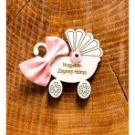 Ahşap Magnet Kişiye Özel Hoşgeldin Bebek Kız Magnet 50 Adet
