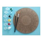 AHŞAP MANDALA 20x20 cm DAİRE MDF üzerine UV baskı modeller- Muhammed yazılı Mandala Set Boyama