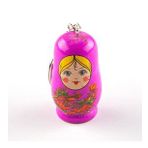 Ahşap Matruşka Bebek Anahtarlık Mor