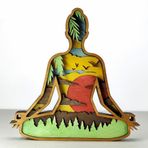 Ahşap Mdf Çok Katmanlı Yoga Yapan Kadın Dekoratif Obje