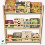 Ahşap Montessori Kavelalı Çocuk Kitaplığı Ergonomik Kontrplak Kitap Rafı Çocuk Odası Düzenleyici - Montajsız