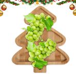 Ahşap Noel Sofra Tepsisi | Çok Amaçlı Noel Yemek Tepsisi Noel Meze Tabakları - Peynirli Meyve Kurabiye Pastaları için Reuable Noel Ağacı Tabakları Ekmek Ahşap Tabak
