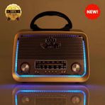 Ahşap Nostaljik Bluetooth Mp3 Çalar Radyo USB Sd Müzik Kutusu - Ahşap - Ceviz