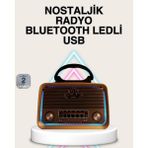 Ahşap Nostaljik Radyo Bluetooth USB Sd Kart Destekli - 01-Siyah