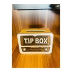 Ahşap Nostaljik Radyo Görünümlü Tip Box Bahşiş Kutusu, 17 cm Genişlik, Kahverengi