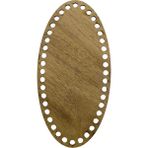 Ahşap Oval Elips Sepet Tepsi Tabanı 20X10CM Ceviz Çift Yüz 3 mm Mdf - Siyah 030 - Standart