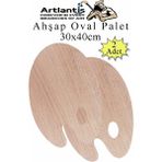 Ahşap Oval Palet Naturel 30X40 cm 2 Adet Büyük Boy Ahşap Boya Paleti Resim Boyama Tepsisi Akrilik Guaj Karıştırıcı 30X40 - Standart - Çok Renkli