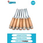 Ahşap Oyma Keski İskarpela Bıçak Alet Seti Kaşık Kuksa Oval Oyma Yontma Torna Çakısı 7 li Set
