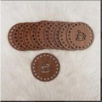 Ahşap Oymalı Bardak Altlığı 10 cm 10 Adet