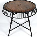 Ahşap Oymalı Yuvarlak Orta Sehpa 64x64x61 cm. KNA561