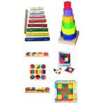 Ahşap Oyuncak 7'li Kavram Seti Montessori Eğitici Yapboz Geometrik Şekiller Parça Bütün Materyalleri