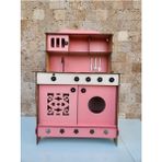Ahşap Oyuncak Mutfak Seti - Pembe Retro Tasarım