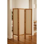 Ahşap Paravan 3 Kanatlı Oda Ayırıcı Dekor - 147x160 cm - Ahşap - Bej