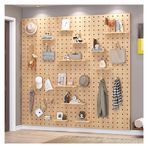 Ahşap Pegboard Duvar nizer 12mm Kalın Kolay Kurulum Mutfak ve El Sanatları Odası Kurulu Dayanıklı Atölye Depolama Çözümü 60x80cm Kahverengi Delik Kurulu