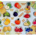 Ahşap Puzzle Meyve Eğitici Zeka Geliştiren Çocuk Oyuncak Montessori WoodyLife İngilizce Türkçe