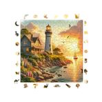 Ahşap Puzzle Yetişkin - Deniz Fenerinde Gün Batımı - 353 Parça, 29 x 29 cm - Yapıştırıcı Folyo Dahil - Benzersiz Şekilli Parçalar & Özel Figürler - S1-29