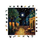 Ahşap Puzzle Yetişkin - Van Gogh Kafe Terasta Gece Reprodüksiyonu - 353 Parça, 29 x 29 cm - Yapıştırıcı Folyo Dahil - Benzersiz Şekilli Parçalar & Özel Figürler - S1-32