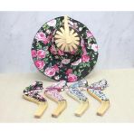 Ahşap Şapkalı Yelpaze - 25 Cm Dekoratif El İşçiliği Katlanabilir Yelpaze Vitrin