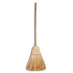 Ahşap Saplı Çalı Çırpı Çavdar Süpürge - Bahçe Süpürgesi - Çöpçü Bahçe Süpürgesi - 150 Cm. Sarı