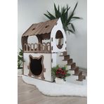 ahşap sarayı Kedi Evi 2 Katlı Merdivenli