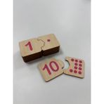Ahşap Sayı Eşleme, Pembe, Sayı Puzzle, Ahşap Puzzle, Montessori Sayı Bulmaca Oyunu, Sayma Oyunu