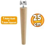 Ahsap Sehpa Masa Puf Tabure Tv Unitesi Ayagi Ayaklari M8 Civatali 25 Cm + Baglanti Aparatli